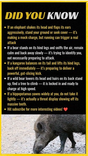 These Animal Warning Signs Will SAVE Your Life 😱 #wildlife #shorts
