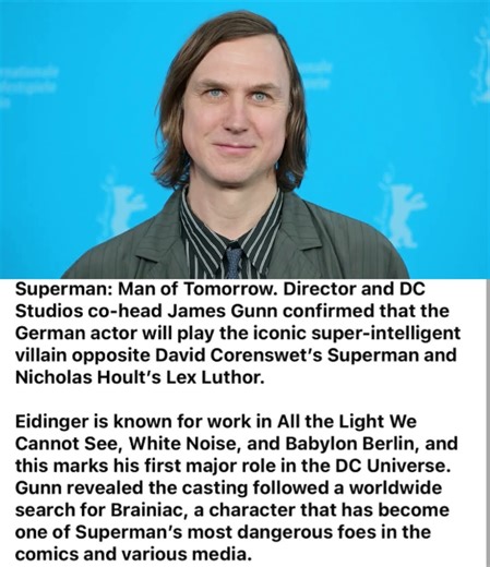 Lars Eidinger has officially been cast as Brainiac in Superman: Man of Tomorrow. #superman #dc