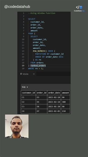 Window functions use in SQL #coding #databaseconcepts #jobinterview #education
