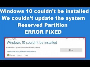 How to Fix We couldn’t update the system reserved partition