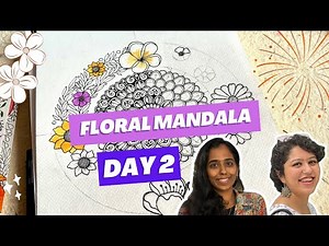 Floral Mandala Workshop Day 2 | Layout, Patterns & Colouring Tutorial (Full Step-by-Step)