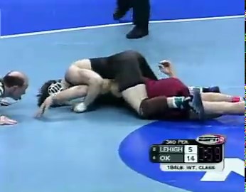 Rob Rohn was down 14-2 with 15 seconds left. The announcers had already crowned Lambrecht champion.He hit a gator roll and pinned him. One of the greatest comebacks in NCAA history. Never count anyone out.