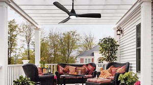 Depuley Outdoor Ceiling Fan with Lights: 42" Silver Gazebo Fans Outdoor Hanging with Remote APP Control - Plug in Waterproof Fans with Light for Patio Porch Reversible Wood Blades 3CCT 6 Speeds Timer