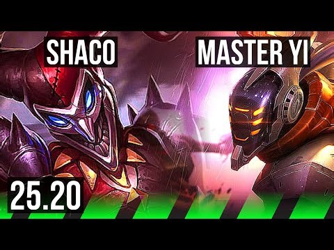 SHACO vs MASTER YI (JGL) | 7 solo kills, Legendary | EUW Master | 25.20