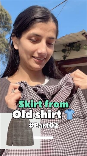 Skirt from Old shirt 👚 Part 02❤️#shortvideo #diy #stitching #skirt #clothing