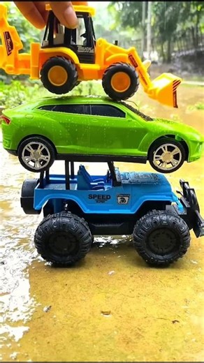 Mini RC JCB vs 2 RC Cars 😱#bulldozer #jcbvideo