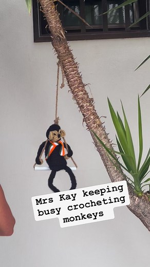 Mrs Kay will chance her arm crocheting anything and this week she made a monkey .🙉 #monkeybusiness #crocheting #nopattern #justforfun | Kays Flower School