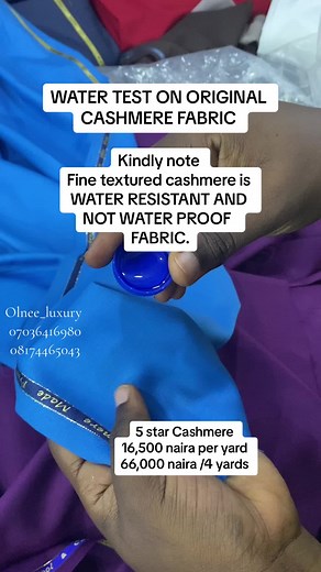 Luxury Cashmere Fabric: Water Test and Quality Information
