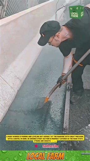 🚧🔥 Hard Work Under the Heat of Asphalt 🔥🚧** #innovation #workerwisdom #construction