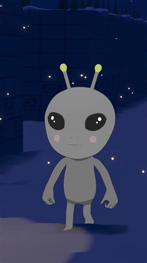 ついに宇宙人とファーストコンタクト始まる！宇宙人ノポちゃん #UFO #blender #b3d #アニメーション #ASMR #癒し #shorts