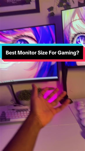 What size is your monitor? #techtok #pcsetup #gamer #cozygaming #pcaesthetic