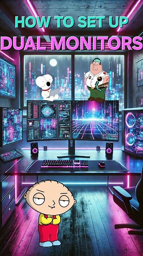 Gamer Peter 🎮 on Instagram: "Why is setting up dual monitors harder than inventing a time machine? 🖥️⏳ If you've ever struggled to get both screens working, you're not alone. The secret? Daisy chaining—but no, it's not a flower arrangement. It’s just connecting one monitor to another using DisplayPort or USB-C. Plug your PC into the first monitor, then connect the second monitor to the first’s DisplayPort Out. Power everything on, and voilà—double the screens, double the distractions. Now you 