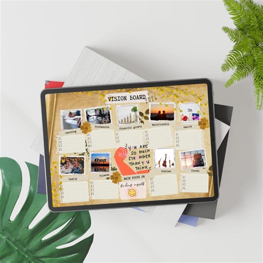 Editable Vision Board Template Canva | Digital Vision Board | Goal Planner | Aesthetic Vision Board Kit | Instant Download - Etsy