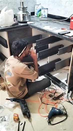 tandem kitchen ⚒️ #plywood #furniture #shortvideo #shorts