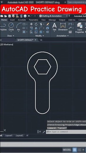 autocad 2d drawing for beginners #cadsoftware #cadcamtechstudy #autocad