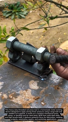 DIY Heavy Duty Bolt Press Tool | Homemade Threaded Rod Clamp Machine | Genius Metal Working Idea