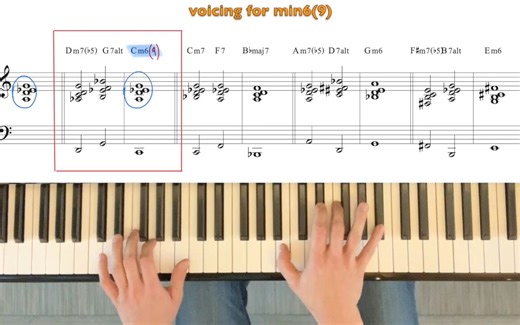 【爵士钢琴教学】小调251~右手封闭式和声排列+左手贝斯