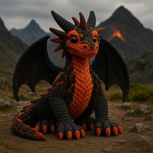 Fire Dragon Crochet Pattern PDF – Lava-inspired Amigurumi Plush – Beginner Friendly Mythical Creature – Volcano Fantasy Toy - Etsy