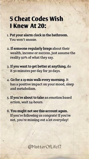 5 Cheat Codes Wish I Knew At 20: | #tricks #psychology #quotes #mindset #shorts #motivation