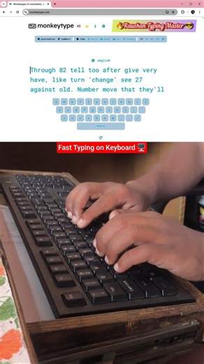 90 WPM TYPING SPEED LOOK ON MONKEY TYPE ONLINE WEBSITE #raushantypingmaster