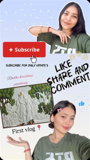 ARTIST KIRAN JANGID on Instagram: "My first vlog📍#radhekrishna #paintings #कला 🫶"