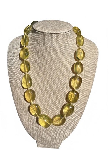 Lemon Quartz Necklace – Hand Knotted on Canary Yellow Silk With Gold Filled Heart Clasp - Etsy