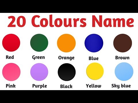 20 Colours names for nursery students| 20 रंगों के नाम | Kids educational video.