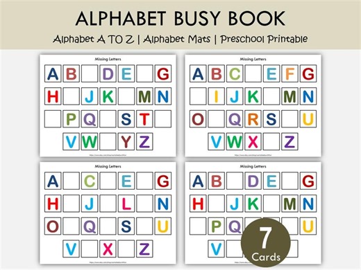 Alphabet Missing Letters Mats | ABC Order Worksheets for Preschool & Kindergarten - Etsy Australia