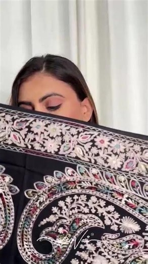 OMVAI Victorian Paisley Pattern Micro Art Silk Stole - Pearl Beauty