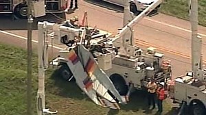 Ultra-light plane crashes into power lines
