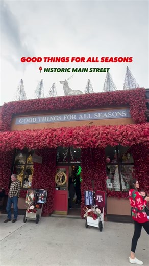 🎄Step into Good Things For All Seasons and let the classic Christmas magic take over. From village sets to festive decor, it’s pure Historic Main Street charm and iconic red garland is ready for its close up! ❤️🎅 Click the link in our bio for more festive shopping boutiques in Grapevine! 🍇 | Visit Grapevine