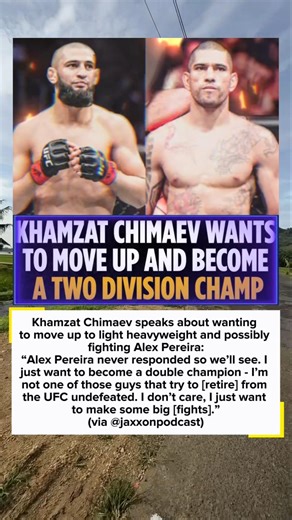 Khamzat Chimaev Move Up Light Heavyweight Alex Pereira #khamzatchimaev #alexpereira #ufcnews