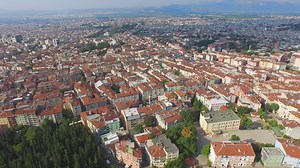 Aerial wide view of a big city - Free Stock Video