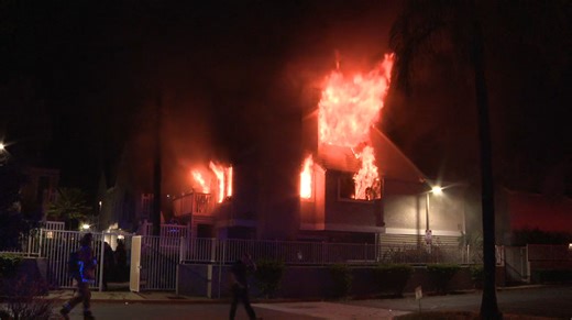 Crews extinguish fire at apartment complex in Kearny Mesa