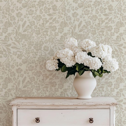French Country Floral Wallpaper: Vintage Cottage Peel and Stick - Etsy