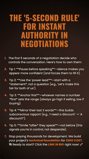 The '5-Second Rule' for Instant Authority in Negotiations #ad (Verify Info)
