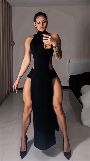 Stunning High-Slit Dress Look, Fitness & Fashion Transformation ✨#BodyGoals #Aesthetic #FashionInspo