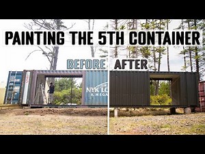 The *FASTEST* way to PAINT a CONTAINER - Painting The 5th Container Of Our Shipping Container Home