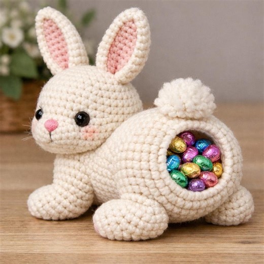 Crochet Bunny Easter Basket Pattern PDF Guide | Amigurumi Easter Decor (digital Download) - Etsy
