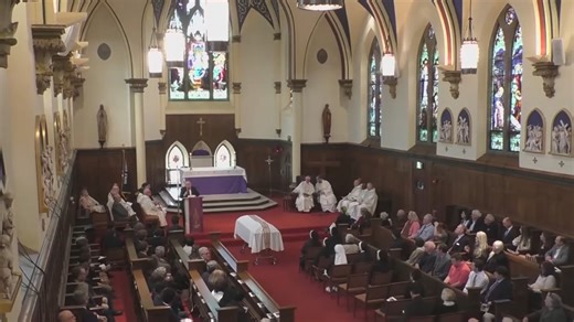 John Fitzpatrick '89 offered a heartfelt remembrance of Father Chris McDermott at today's funeral service. | Holy Ghost Prep