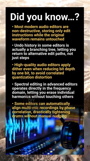 Audio editor insights: destructive vs non‑destructive, dithering and phase tricks