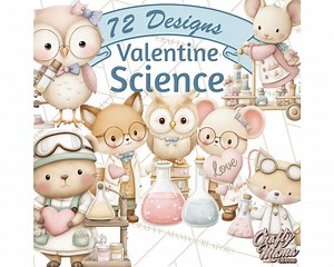 72 Png Science Valentine Clipart PNG, Chemistry Lab Clip Art, Fox Owl Cute Science Illustration, Love Potion Molecule Test Tube Printable - Etsy