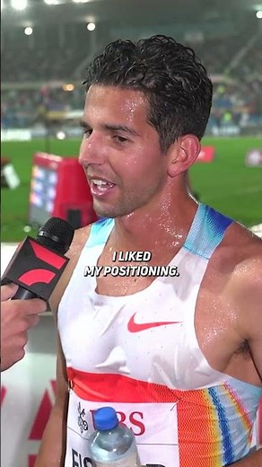 Grant Fisher after a wild, rain-soaked 5k at #LausanneDL 🌧️🔥
