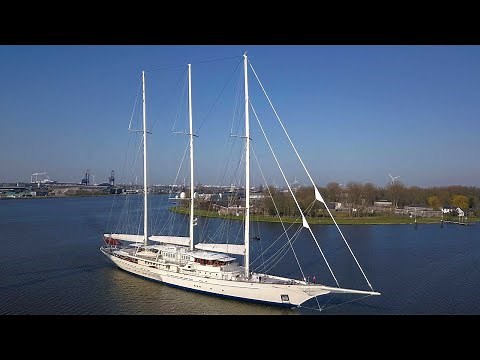 Royal Huisman's 90m/ 295ft Athena arrived in Holland today