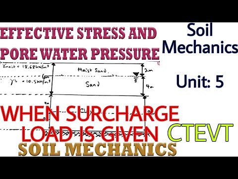 Unit:5 | Calculation of Effective Pressure when surcharge load is Given| Soil Mechanics | CTEVT |