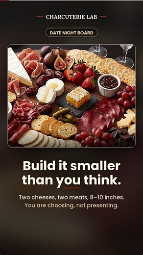 Date Night Charcuterie Board: Two Cheeses, Two Meats, Ten Inches