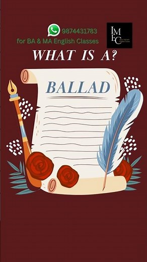 Ballad in English Literature | Literary Terms | Definition, Features & Examples | BA & MA Students