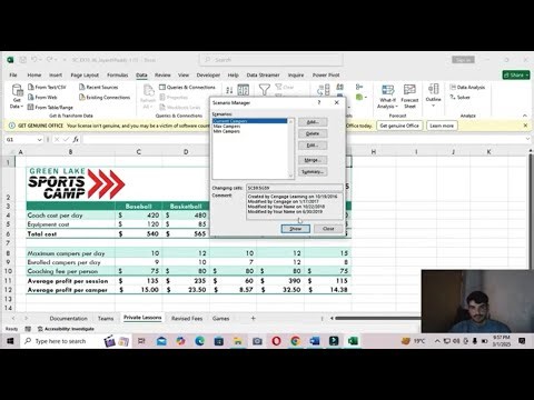 Green Lake Sports Camp Excel Module 9 Sam Project
