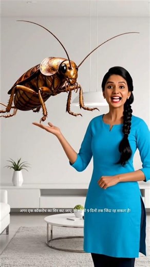 The Headless cockroach) 🪳✂️ Fact #factshorts #amazingfacts #factsinhindi #shortvideo