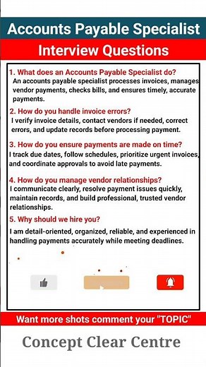 Accounts Payable Specialist Job Interview Questions and Answers to Ace your Dream Job